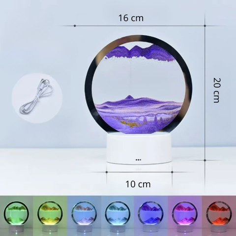 Douneshop Lampe LED 16 couleurs 3D Sandscape RGB Veilleuse avec affichage
